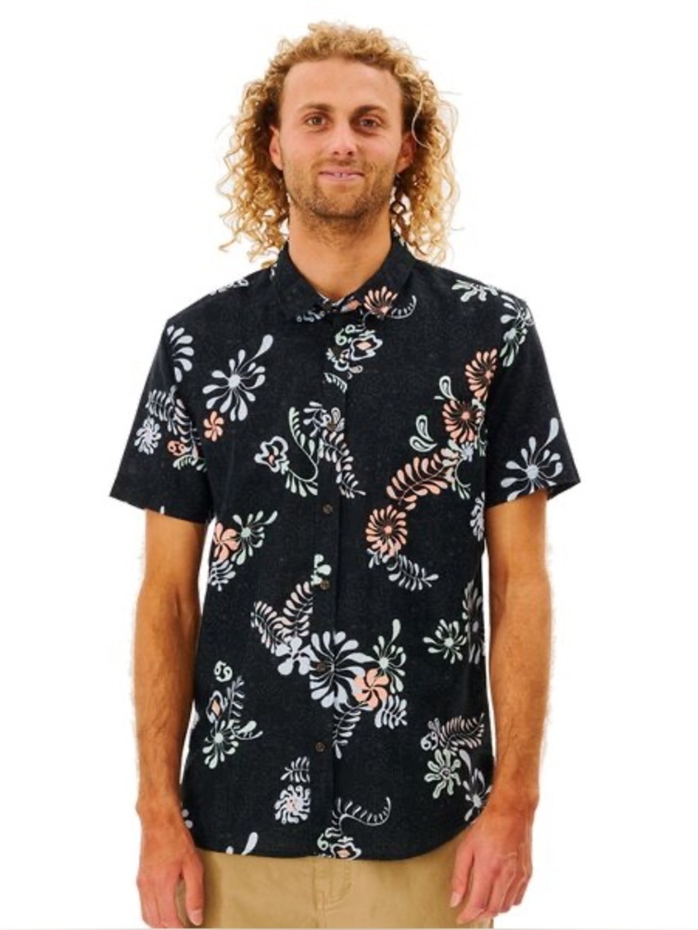 Rip Curl Salt Water Culture Short Sleeve Shirt in washed black Medium